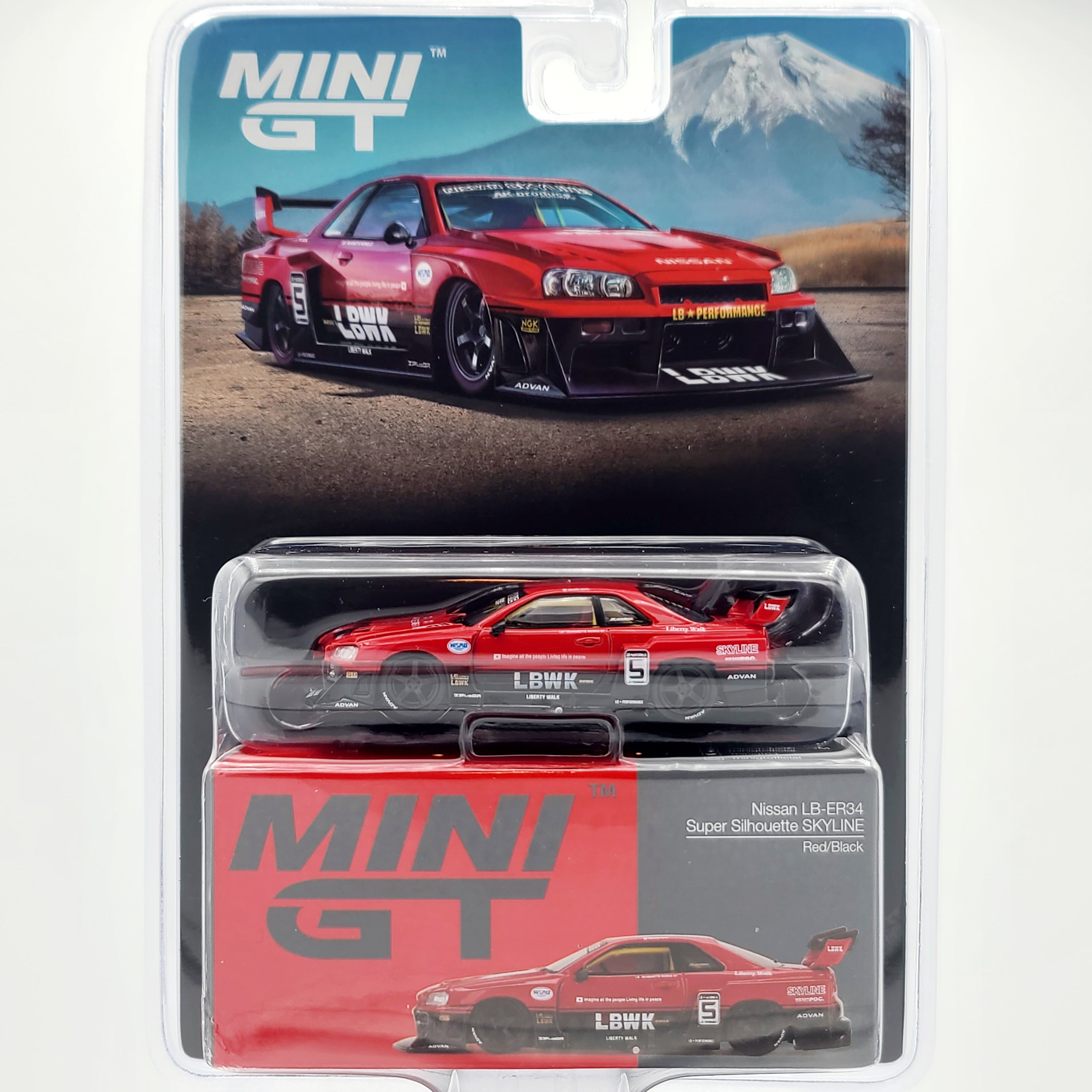 Mini GT Nissan LB-ER34 Super Silhouette Skyline - 1:64, Red/Black (2024 Limited Edition)